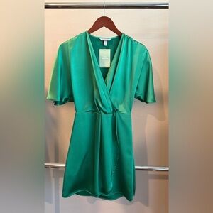 H&M Emerald V-Neck Dress